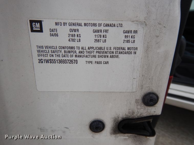 image for item DE5585 2006 Chevrolet Impala Police