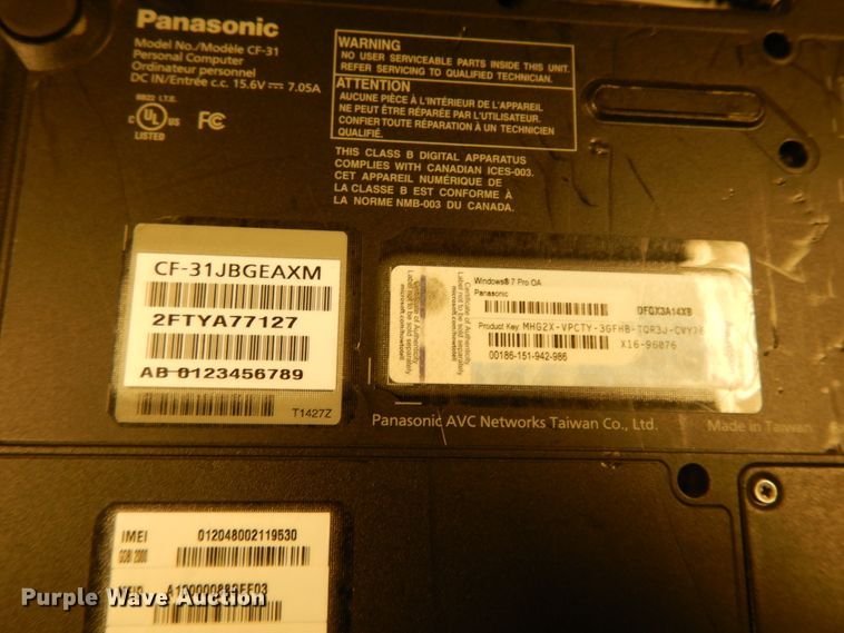 image for item DF6082 (16) Panasonic Touchbook laptop computers