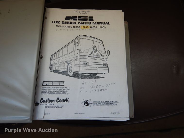 image for item DG5948 1989 MCI 102A3 coach bus