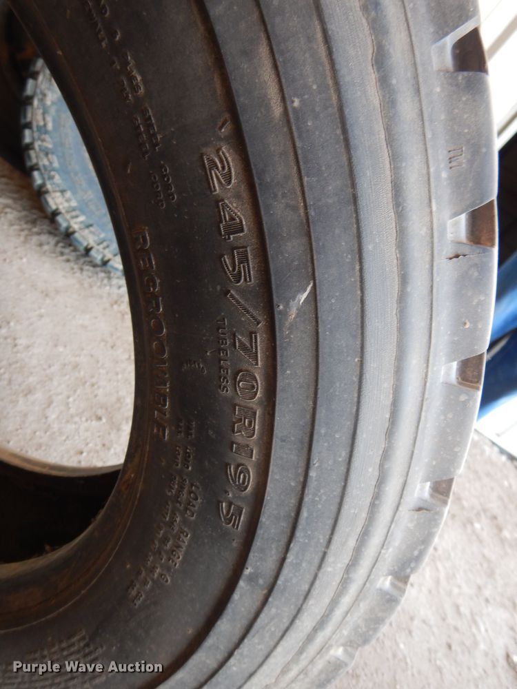 image for item DG5949 (3) 245/70R19.5 radial re-capped tires