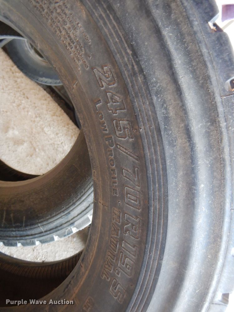 image for item DG5949 (3) 245/70R19.5 radial re-capped tires