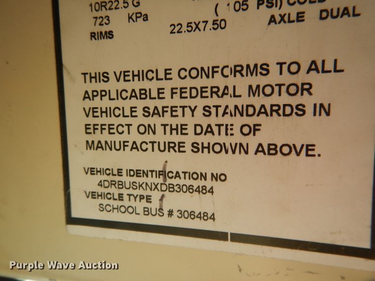 image for item DG5953 2013 International CE school bus