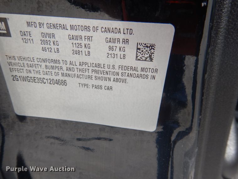 image for item DG5954 2012 Chevrolet Impala LT