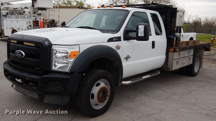 image for item DG6417 2011 Ford F450 Super Duty XL SuperCab flatbed truck