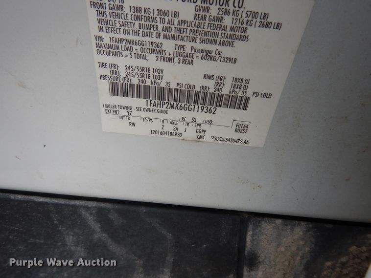 image for item DG6479 2016 Ford Taurus Police