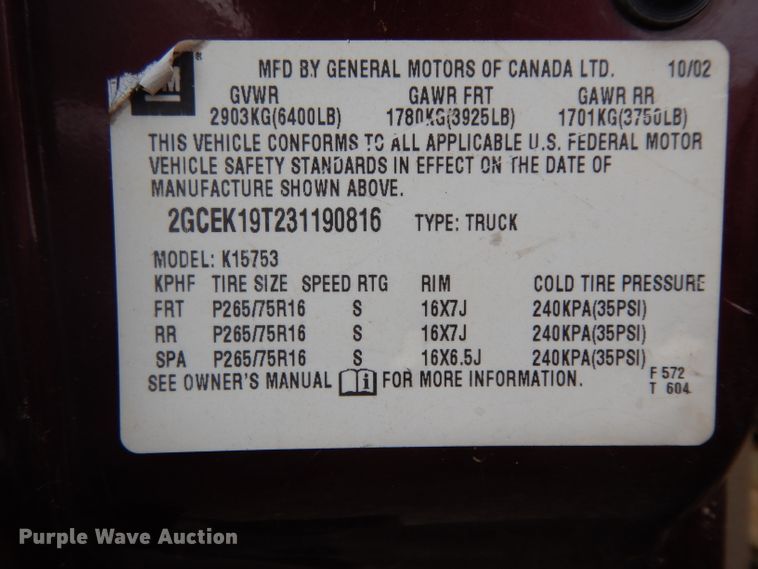 image for item DH2421 2003 Chevrolet Silverado 1500  Ext. Cab pickup truck