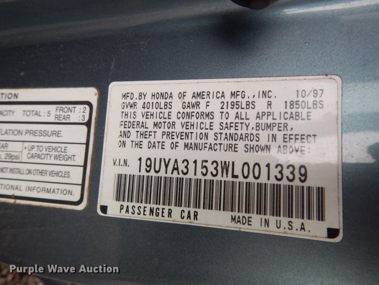 image for item DH2426 1998 Acura CL