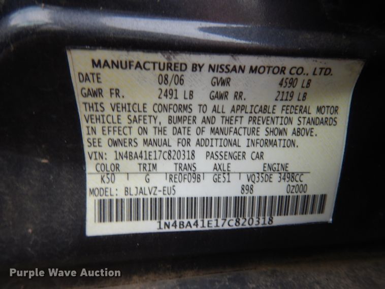 image for item DH2428 2007 Nissan Maxima