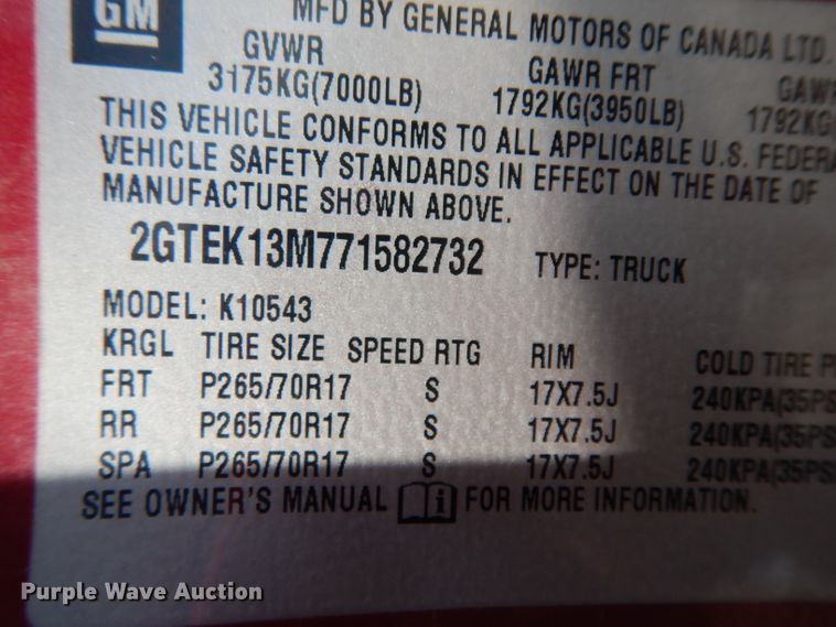 image for item DH2431 2007 GMC Sierra 1500  Z71 Crew Cab pickup truck