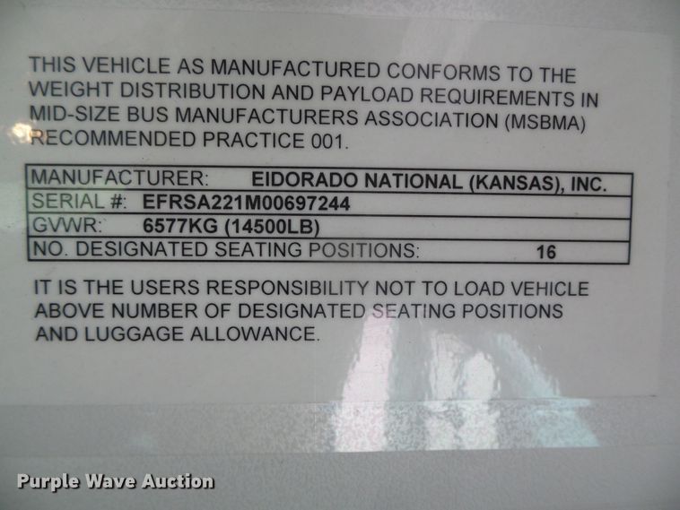 image for item DH4884 2010 Ford E450 Super Duty shuttle bus