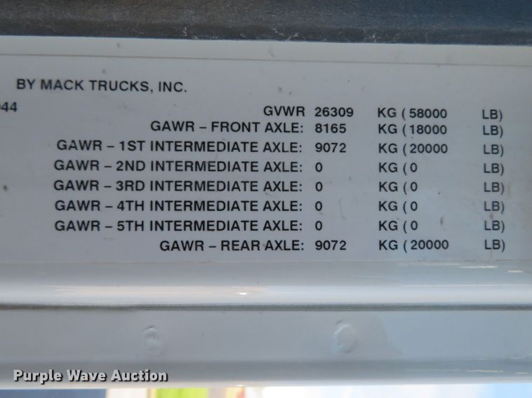 image for item DI2139 2011 Mack GU713 dump truck