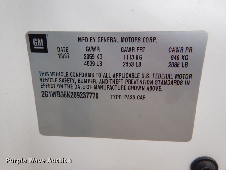 image for item GB9844 2008 Chevrolet Impala