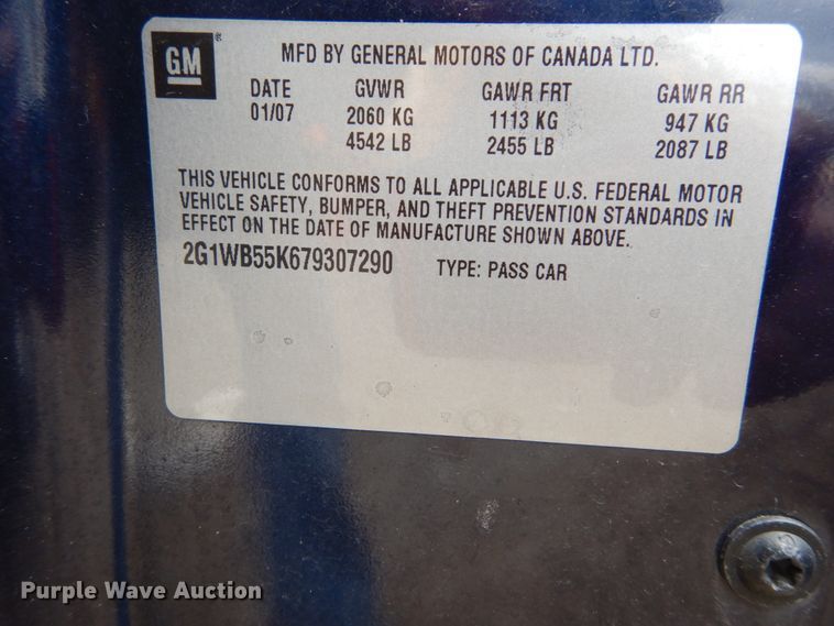 image for item GB9846 2007 Chevrolet Impala