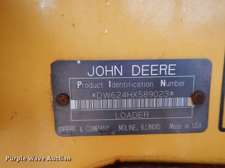 image for item GB9853 2003 John Deere 624H  wheel loader
