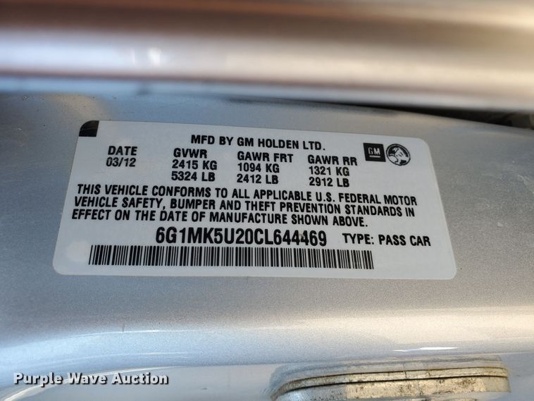 image for item GW9756 2012 Chevrolet Caprice Police