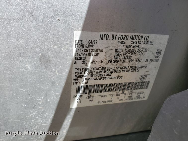 image for item GW9758 2013 Ford Explorer Police Interceptor  SUV