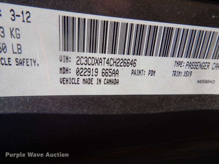 image for item GW9762 2012 Dodge Charger Police