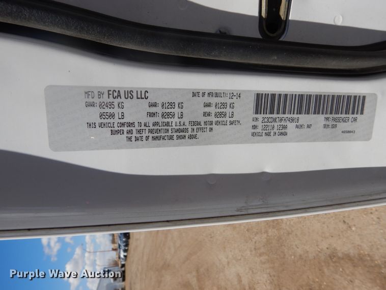 image for item GW9763 2015 Dodge Charger Police