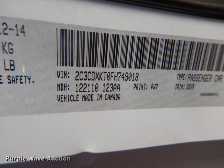 image for item GW9763 2015 Dodge Charger Police