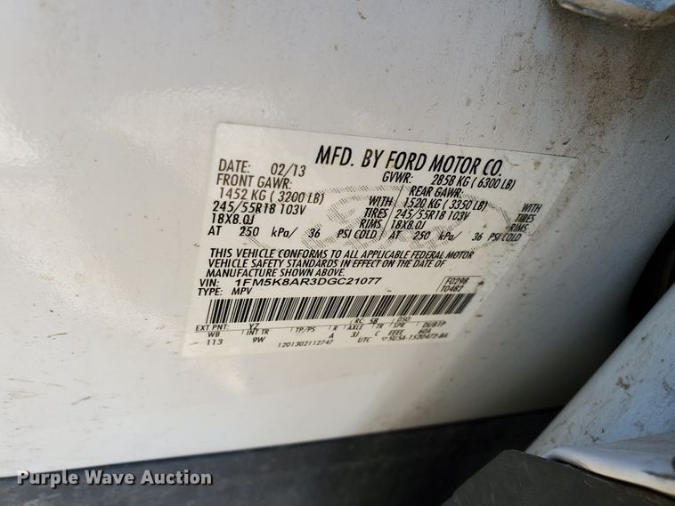 image for item GW9770 2013 Ford Explorer Police Interceptor  SUV