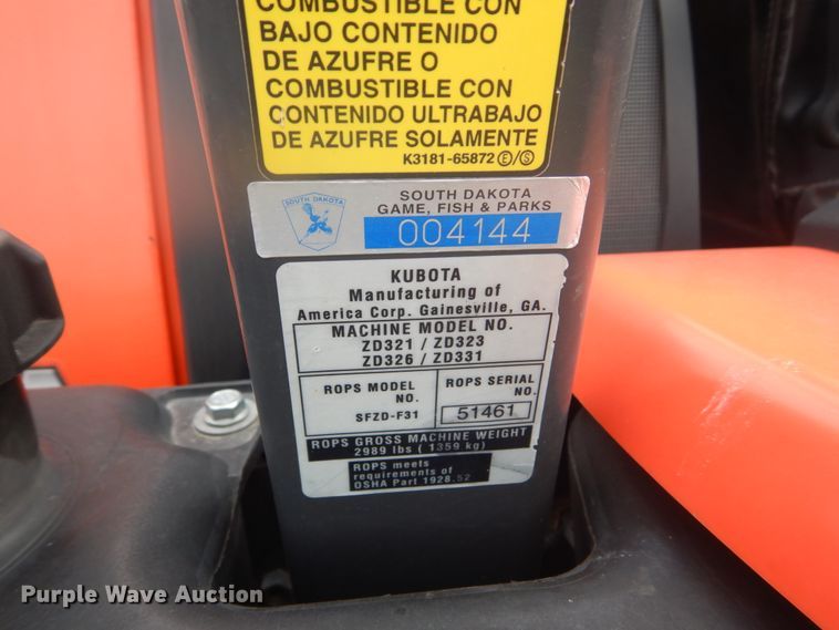 image for item GW9782 2010 Kubota ZD331LP ZTR lawn mower