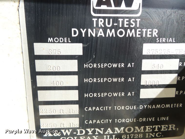 image for item DH7922 A&W 375 dynamometer
