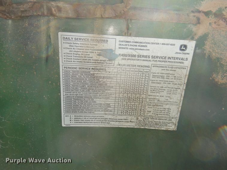 image for item DI0091 John Deere X495 lawn mower