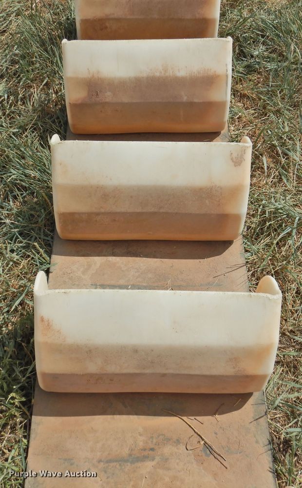 Approximately 234 Tapco conveyor buckets with conveyor belt in Hereford