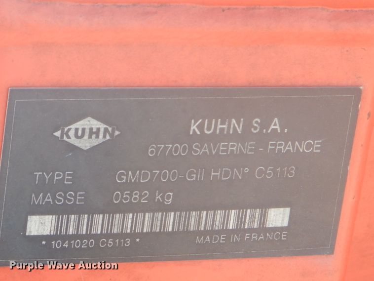 image for item GN9250 Kuhn GMD700 disc mower