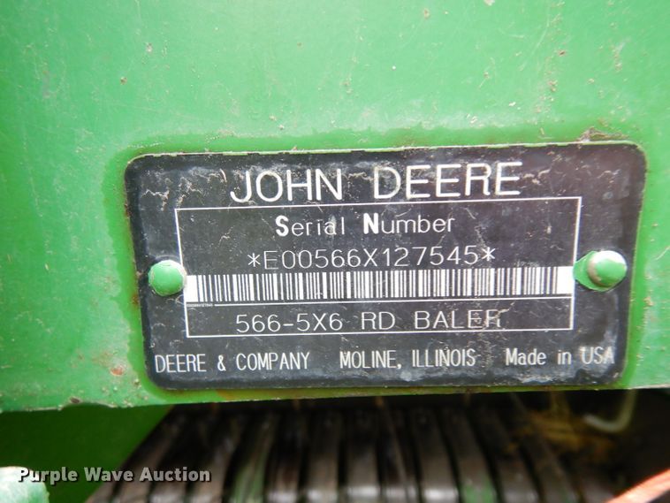 image for item GY9055 1998 John Deere 566 round baler