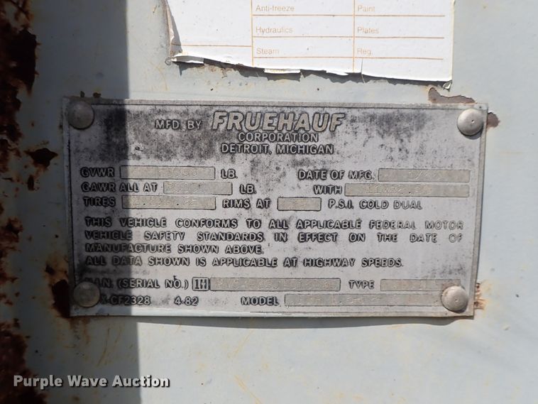 image for item DG3058 1988 Freuhauf FB915F248LLT dry van trailer