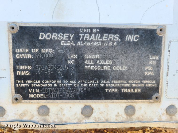 image for item DG7746 1997 Dorsey AIDT-LSCG dry van trailer