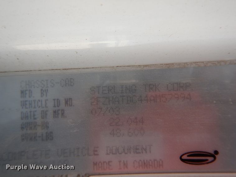 image for item DH2465 2004 Sterling L-Line bucket truck