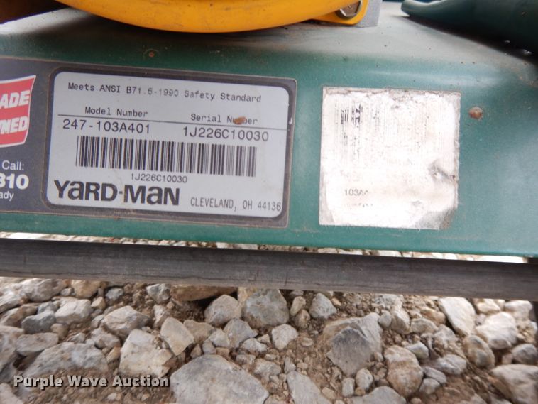 image for item DE5611 Yard Man 247-103A401 lawn vacuum