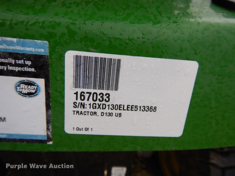 image for item DE5647 John Deere D130 lawn mower