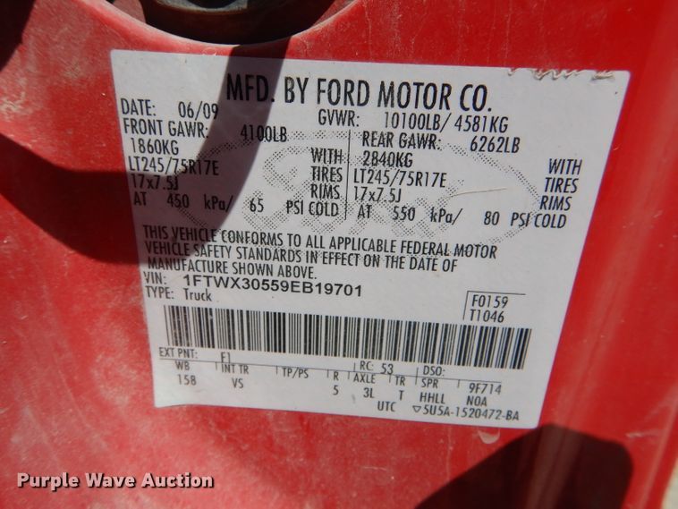 image for item DF3092 2009 Ford F350 Super Duty XL  SuperCab pickup truck