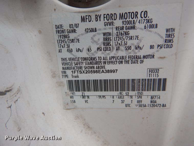 image for item DF3095 2008 Ford F250 Super Duty XL  SuperCab pickup truck