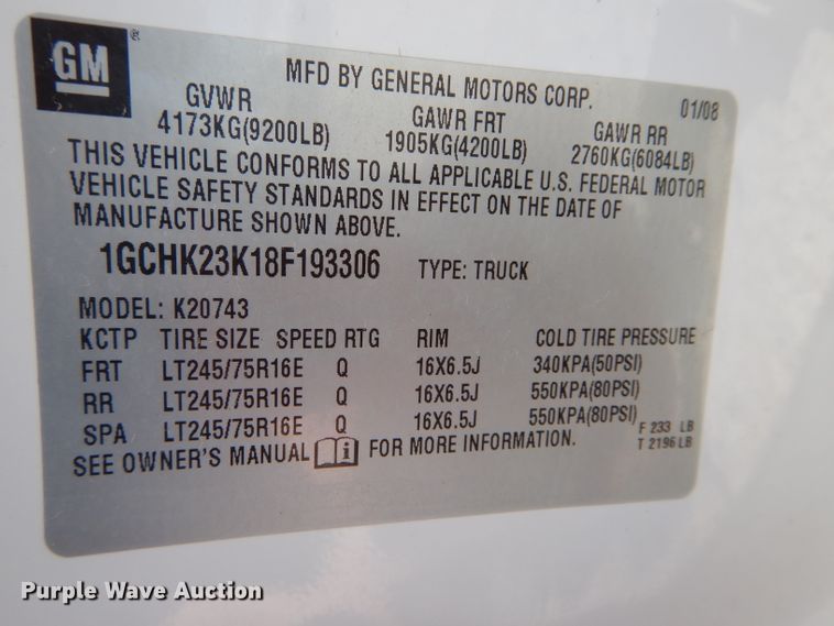 image for item DF3099 2008 Chevrolet Silverado 2500HD  Crew Cab pickup truck