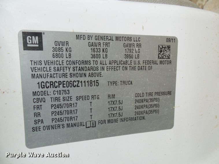 image for item DG5658 2012 Chevrolet Silverado 1500  Ext. Cab pickup truck