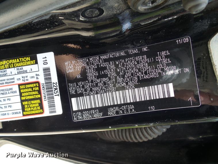 image for item DG5664 2010 Toyota Tundra  Double Cab pickup truck