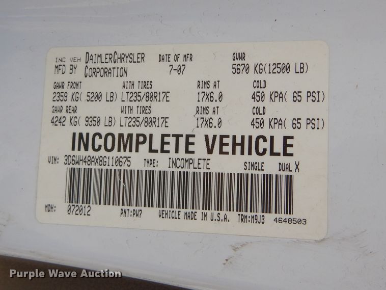 image for item DG8505 2008 Dodge Ram 3500HD  Quad Cab utility bed pickup truck