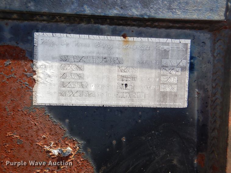 image for item DG8525 2001 Texas Bragg equipment trailer