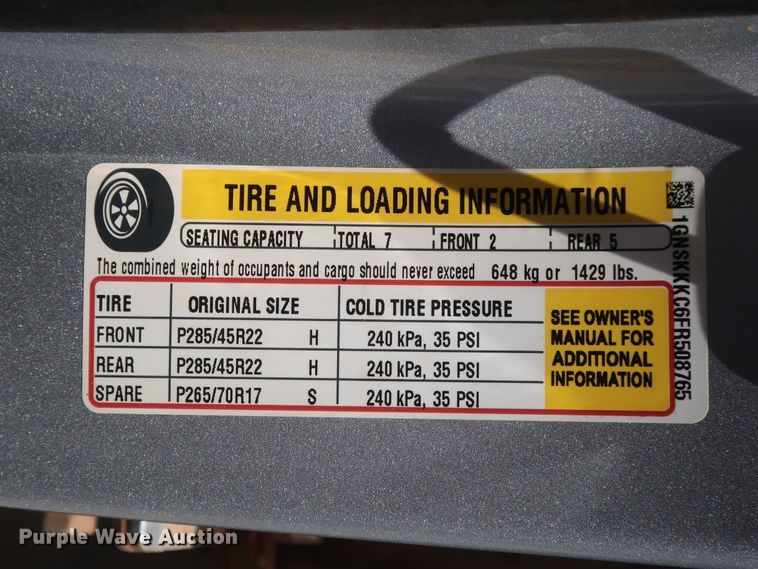 image for item DH0883 2015 Chevrolet Suburban 1500 LTZ  SUV