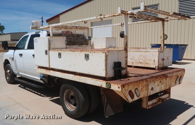 image for item DH0884 2012 Dodge Ram 3500HD  Crew Cab flatbed pickup truck