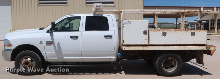 image for item DH0884 2012 Dodge Ram 3500HD  Crew Cab flatbed pickup truck