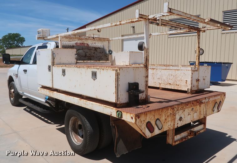 image for item DH0884 2012 Dodge Ram 3500HD  Crew Cab flatbed pickup truck
