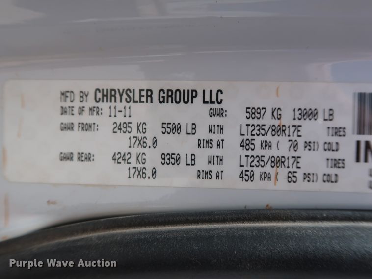 image for item DH0884 2012 Dodge Ram 3500HD  Crew Cab flatbed pickup truck