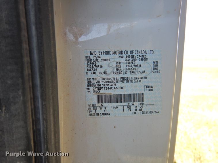 image for item DI0089 2004 Ford F150  pickup truck