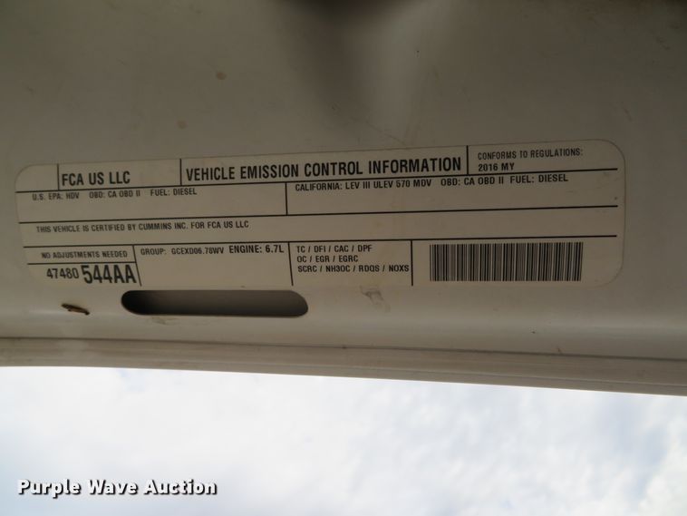 image for item DI2030 2016 Dodge Ram 3500  Crew Cab utility bed pickup truck