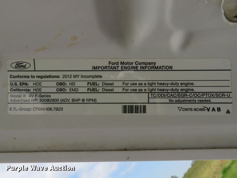 image for item DI2152 2012 Ford F550 Super Duty XL SuperCab utility bed truck